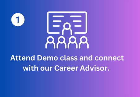 Attend Demo class and connect with our Career Advisor. 